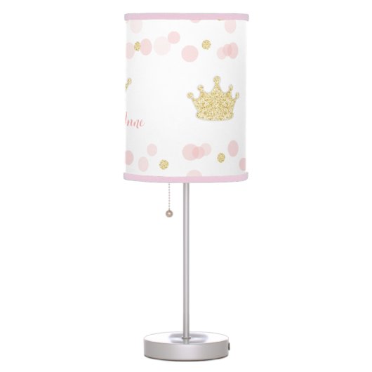 Princess Little Girl's Room Table Lamp Pink Gold (Right)