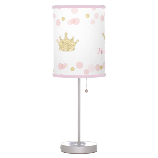 Princess Little Girl's Room Table Lamp Pink Gold (Left)