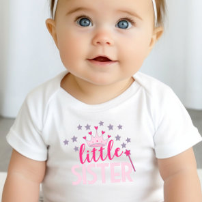 Princess Little Sister Sibling Baby Bodysuit