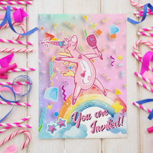 Princess Magical Unicorn Birthday Invite