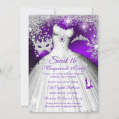 Princess Masquerade Sweet 16 Purple Silver Party Invitation (Front)