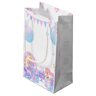 Princess & Mermaid Birthday Invitation Card Small Gift Bag