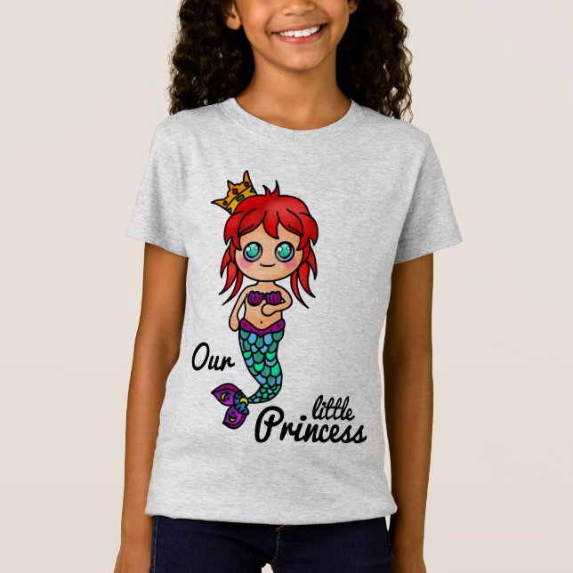 Princess Mermaid Cat Ocean Love Forever Cute T-Shirt (Front)