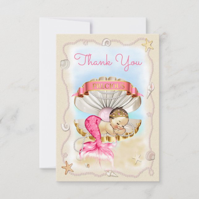 Princess Mermaid Clam Shell Thank You (Front)