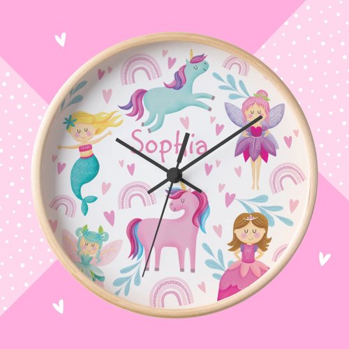 Princess Mermaid  Fairy cushion Wall Clock
