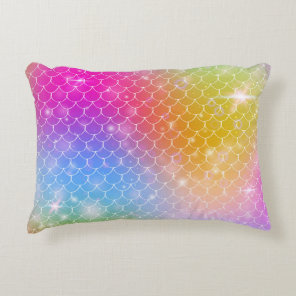 Princess Mermaid: Kawaii Scales Background Accent Pillow