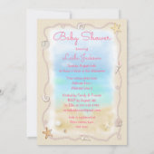 Princess Mermaid Name on Clam Shell Baby Shower Invitation (Back)