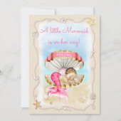 Princess Mermaid Name on Clam Shell Baby Shower Invitation (Front)