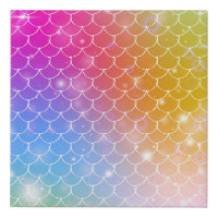 Princess mermaid with kawaii rainbow scales patter