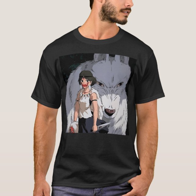 Princess Mononoke Draw Wolf T-Shirt