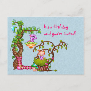Princess Muffin & Friends Pixel Art Invitation Postcard