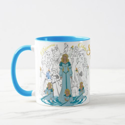 Princess Odette Sketch Mug with Colored RimHandle