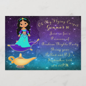 Princess of Arabian Nights Slumber Party Invite