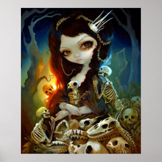 Princess of Bones ART PRINT Lowbrow Art Skeleton