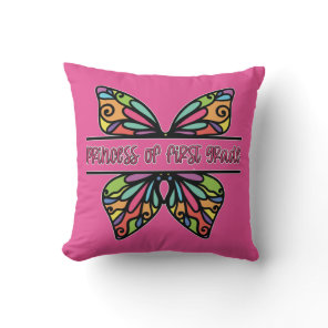 Princess Of First Grade Throw Pillow