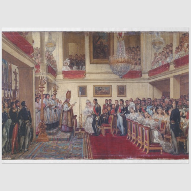 Princess of Orleans Wedding Ephemera Decoupage Tissue Paper (Front)