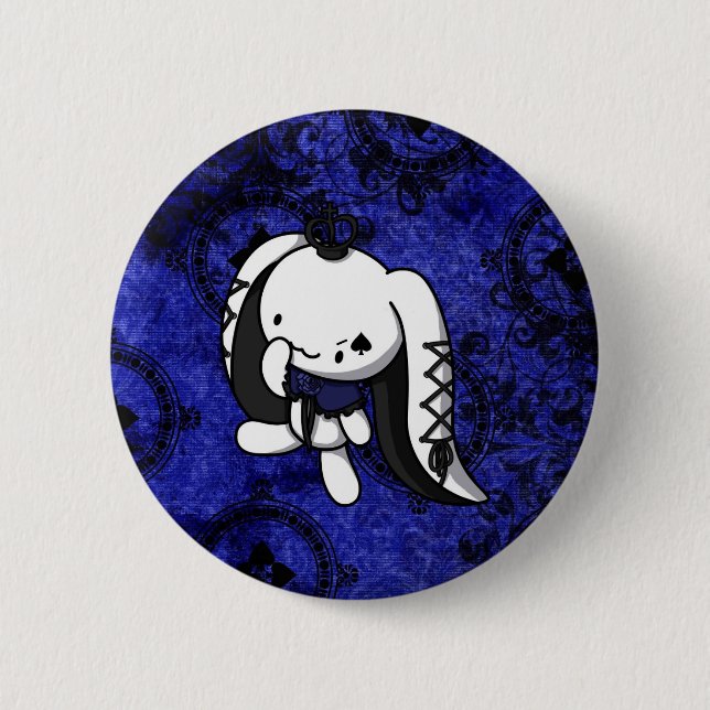 Princess of Spades White Rabbit Button (Front)