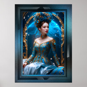 Princess Of The Blue Rose AI Art by Xzendor7 Poster
