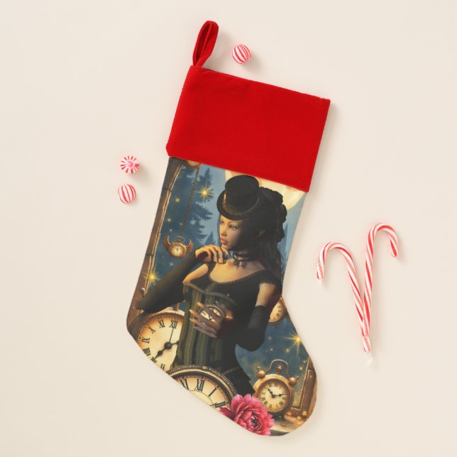 Princess of the Clocks – Keeper of Moonlit Hours.  Christmas Stocking (Front)
