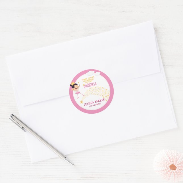 Princess of the Stars, A Magical Wishes Classic Round Sticker (Envelope)