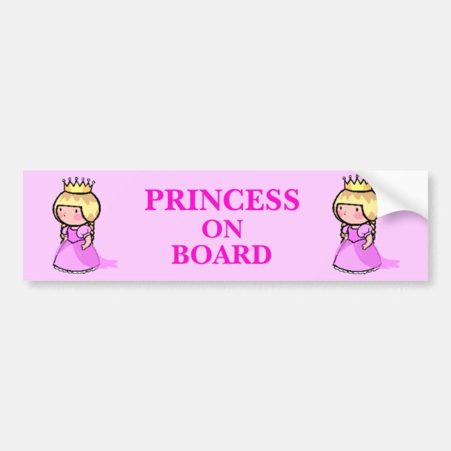 Princess On Board Bumper Sticker (Front)