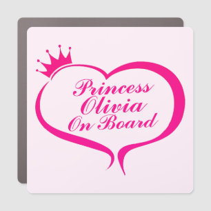 "Princess On Board" Car Magnet