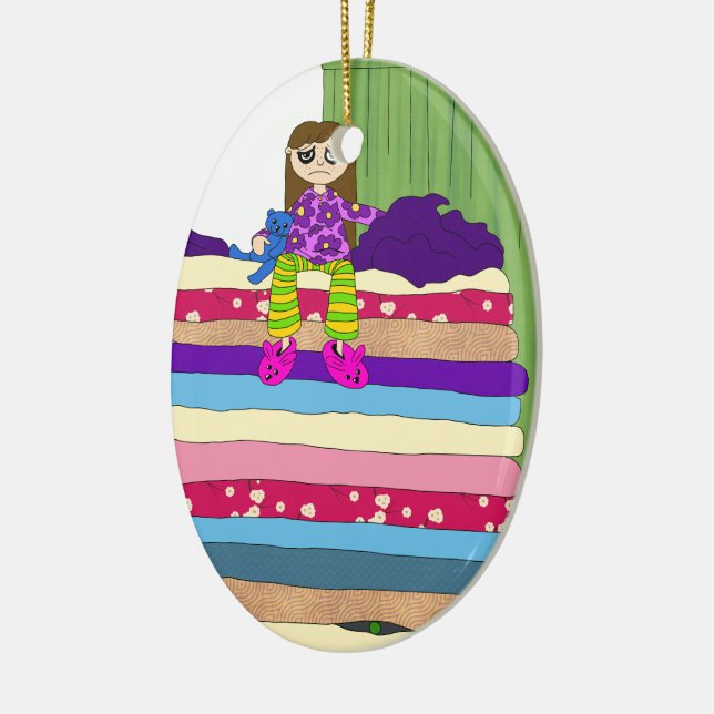 Princess on the Pea Ceramic Ornament (Left)