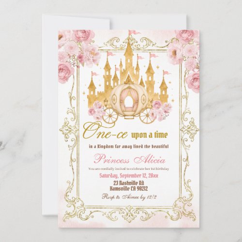 Princess One-ce Upon a Time Birthday Invitation