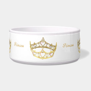 Princess or Queen of Hearts crown dog bowl