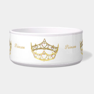 Princess or Queen of Hearts crown dog bowl