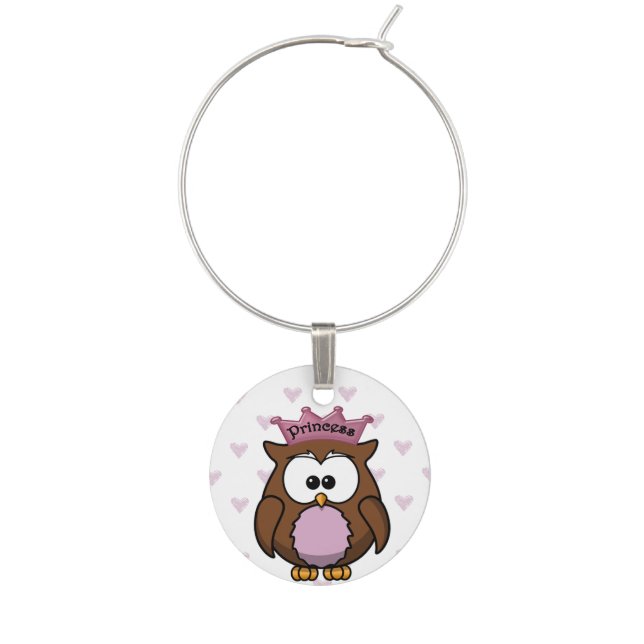 princess owl wine charm (Front)