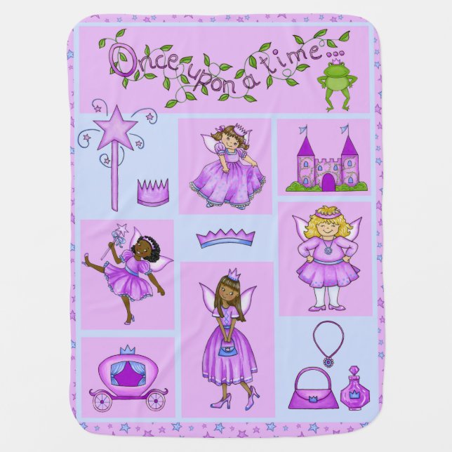 Princess Pals (Purple Collection) Baby Blanket (Front)