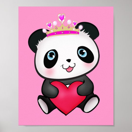 Princess Panda Poster Sweet Gift for Girls Bedroom | Zazzle.com