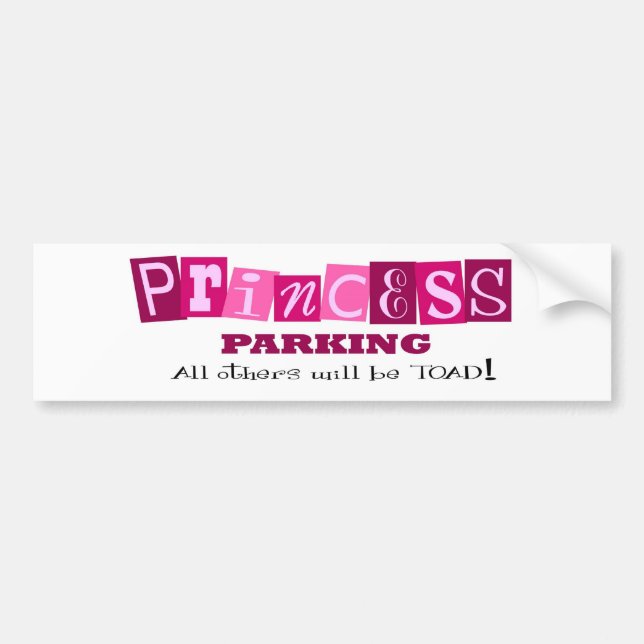Princess Parking Bumper Sticker (Front)