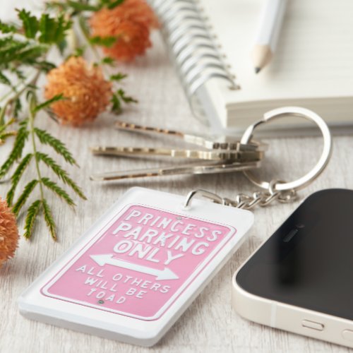 Princess Parking Pink Double Sided Funny  Keychain