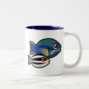 Princess Parrotfish with baby Two-Tone Coffee Mug