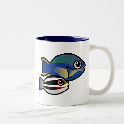 Princess Parrotfish with baby Two-Tone Coffee Mug