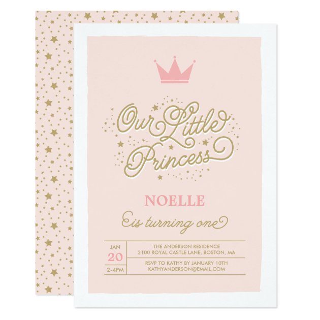 Princess Party 1st Birthday | Birthday Invitation