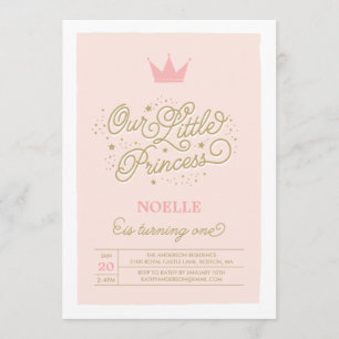 Princess Party 1st Birthday Birthday Invitation
