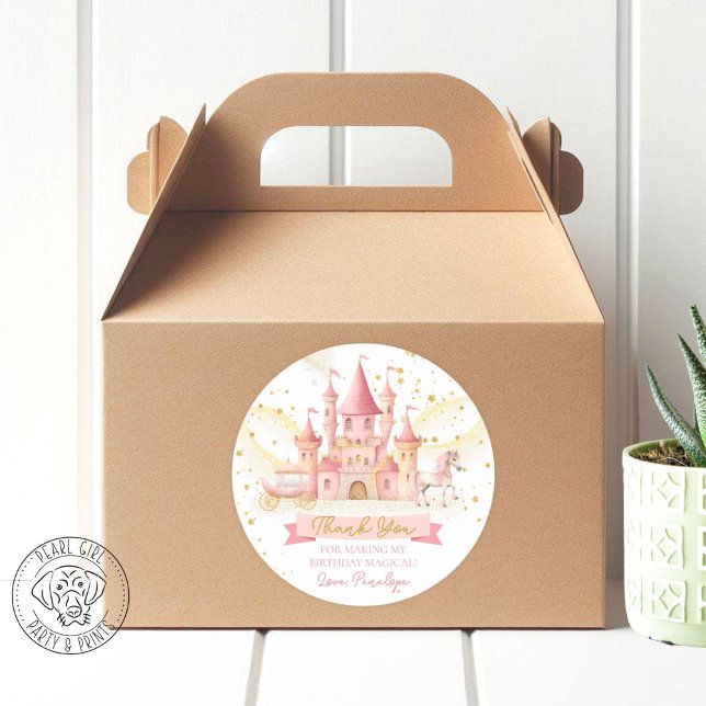 Princess Party Favor Round Sticker (Creator Uploaded)