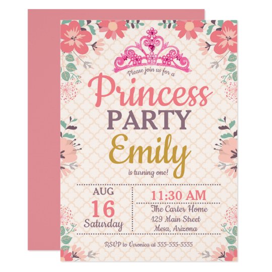 Princess Party For One Year Old Invitation | Zazzle.com