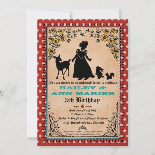 Princess Party Invitation (for Twins or 2 Kids)