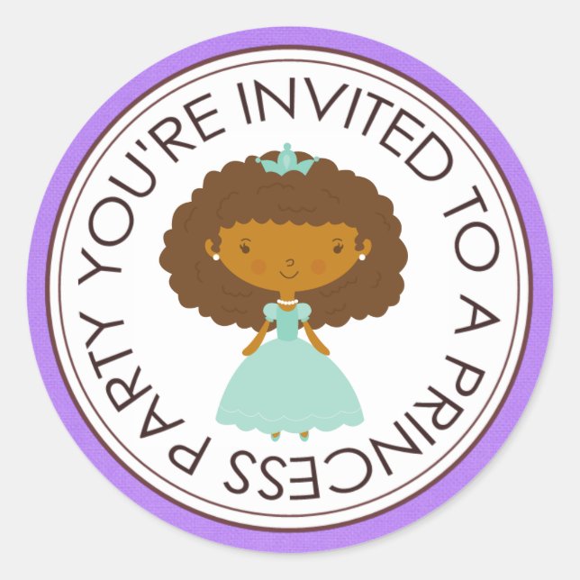 Princess Party Matching Envelope Stickers (Front)