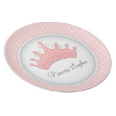 Princess Party Personalized Pink Crown Plate (Right Side)