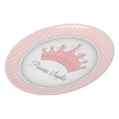 Princess Party Personalized Pink Crown Plate (Left Side)