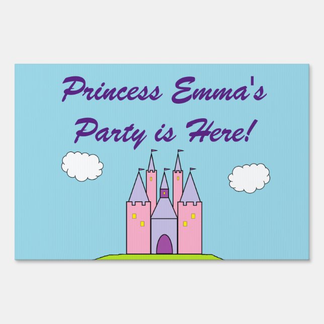 "Princess Party" Personalized Yard Sign (Front)