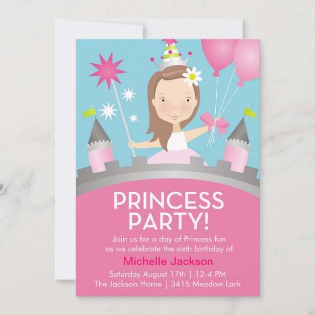 Princess Party -Pink Invitation (Front)
