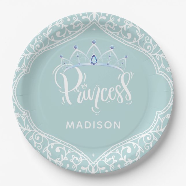 Princess Party Royal Personalized Paper Plates (Front)