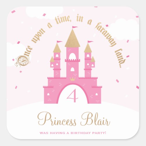 Princess Party Square Sticker