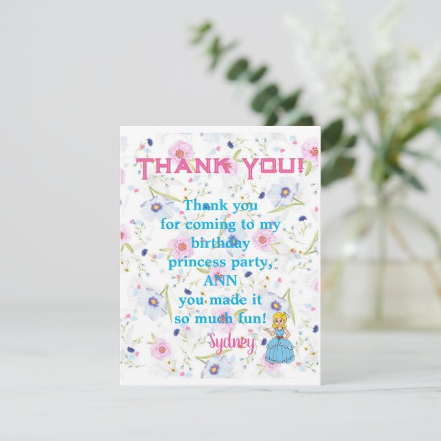 Princess Party Thank You Royal Theme Card (Standing Front)